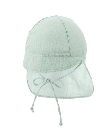 Czapka dziecięca safari, wiązana, zielona, Iltom
