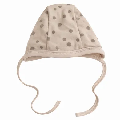 Czapka dziecięca, wiązana, beżowa, Eevi