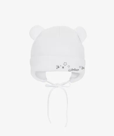 Czapka dziecięca, wiązana, biała, Iltom