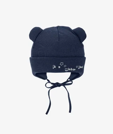 Czapka dziecięca, wiązana, granatowa, Iltom