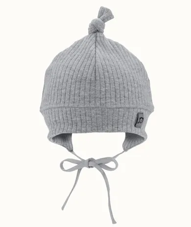 Czapka dziecięca, wiązana, szara, Iltom
