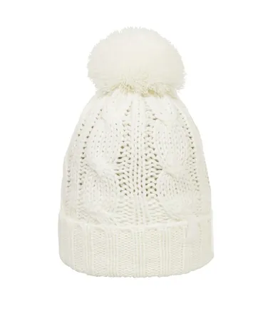 Czapka dziecięca z pomponem, biała, Döll