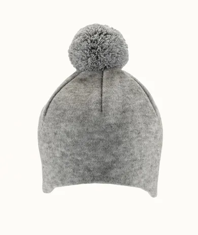 Czapka dziecięca z pomponem, szara, Iltom