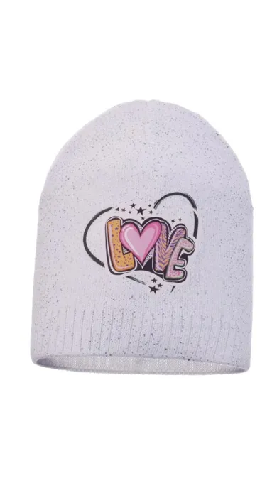 Czapka dziewczęca, biała, Ambra