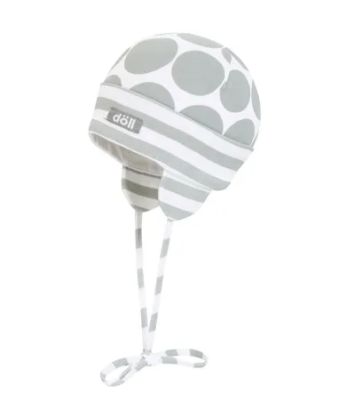 Czapka dziewczęca, biało-szara, Döll