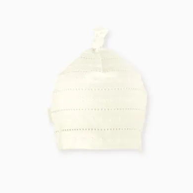 Czapka dziewczęca, ecru, ażurowa, Iltom