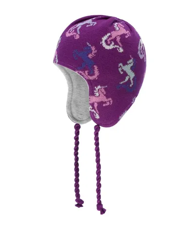 Czapka dziewczęca, fioletowa, jednorożce, Döll