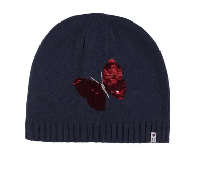 Czapka dziewczęca, granatowa, cekiny, Tom Tailor