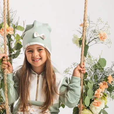 Czapka dziewczęca, jasnozielona, Nicol