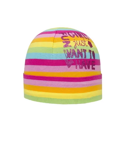 Czapka dziewczęca, kolorowe paski, Döll