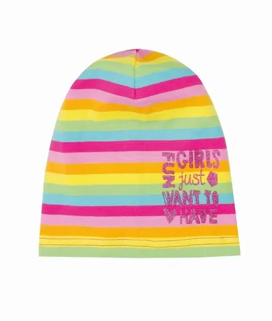 Czapka dziewczęca, kolorowe paski, Döll
