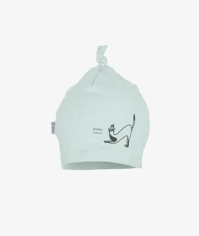 Czapka dziewczęca, miętowa, kot, Iltom