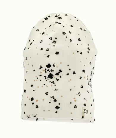 Czapka dziewczęca, prążkowana, ecru, Iltom