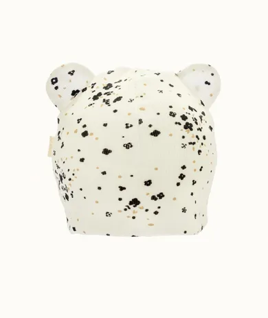 Czapka dziewczęca, prążkowana, ecru, Iltom