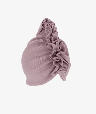 Czapka dziewczęca, prążkowana, fioletowa, Iltom