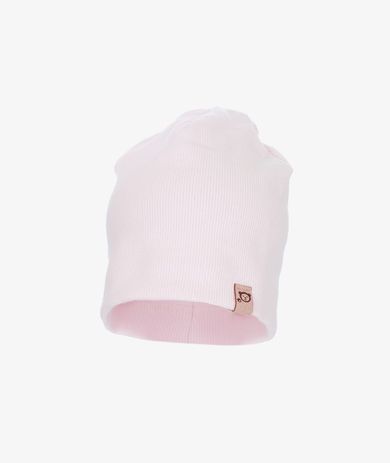 Czapka dziewczęca, prążkowana, różowa, Iltom