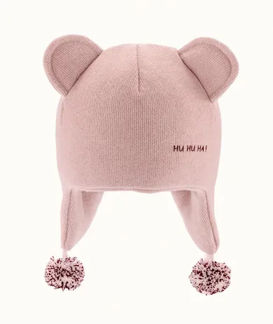 Czapka dziewczęca, prążkowana, różowa, Iltom