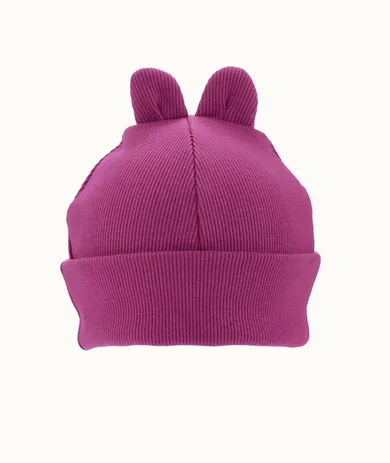 Czapka dziewczęca, prążkowana, różowa, Iltom
