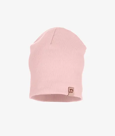 Czapka dziewczęca, prążkowana, różowa, smerfetka, Iltom