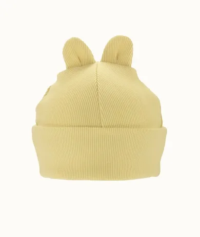 Czapka dziewczęca, prążkowana, żółta, Iltom