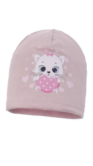 Czapka dziewczęca, różowa, Ambra