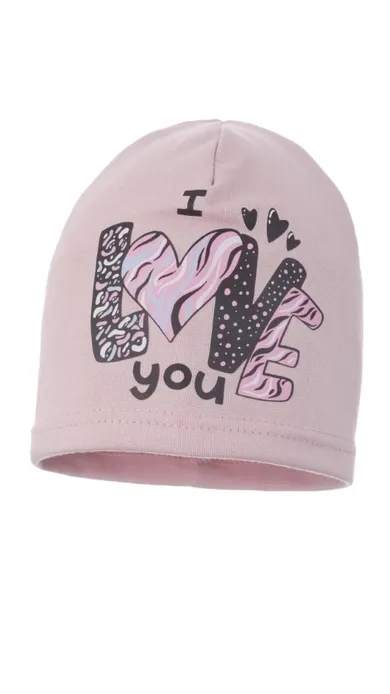 Czapka dziewczęca, różowa, Ambra