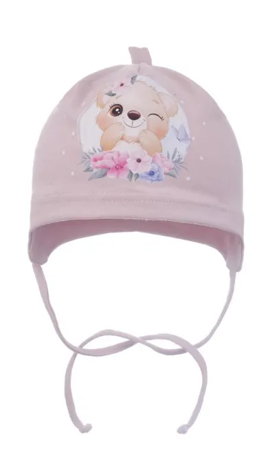 Czapka dziewczęca, różowa, Ambra