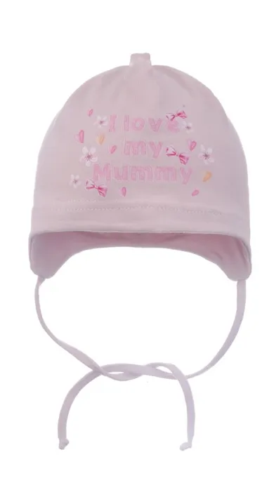 Czapka dziewczęca, różowa, Ambra