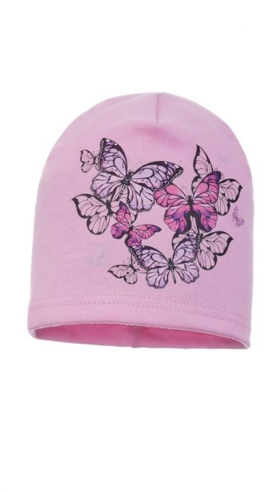 Czapka dziewczęca, różowa, Ambra