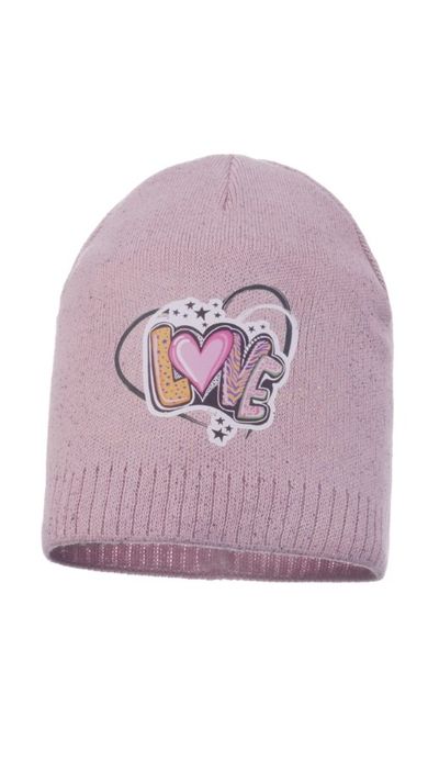 Czapka dziewczęca, różowa, Ambra