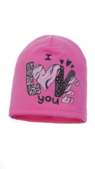 Czapka dziewczęca, różowa, Ambra