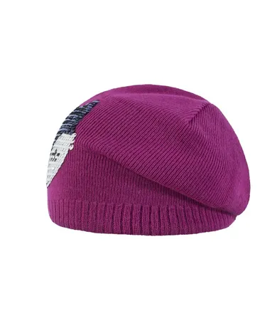 Czapka dziewczęca, różowa, dwustronne cekiny, lis, Döll