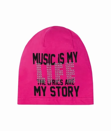 Czapka dziewczęca, różowa, Music is my life, Döll