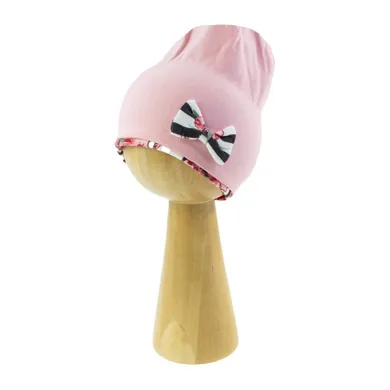 Czapka dziewczęca, różowa, Nicol