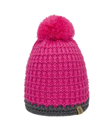 Czapka dziewczęca, różowa, pompon, Döll