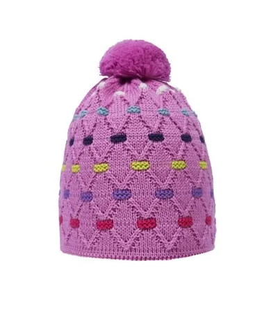 Czapka dziewczęca, różowa, pompon, Döll