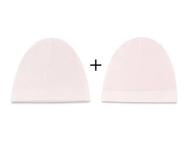 Czapka dziewczęca, różowa, zestaw, 2 szt., MimiNu