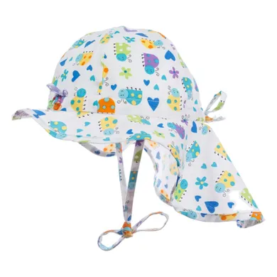 Czapka dziewczęca safari, wiązana, biała, Döll