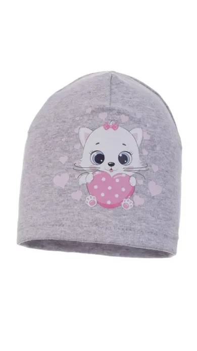 Czapka dziewczęca, szara, Ambra