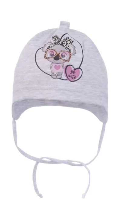 Czapka dziewczęca, szara, Ambra