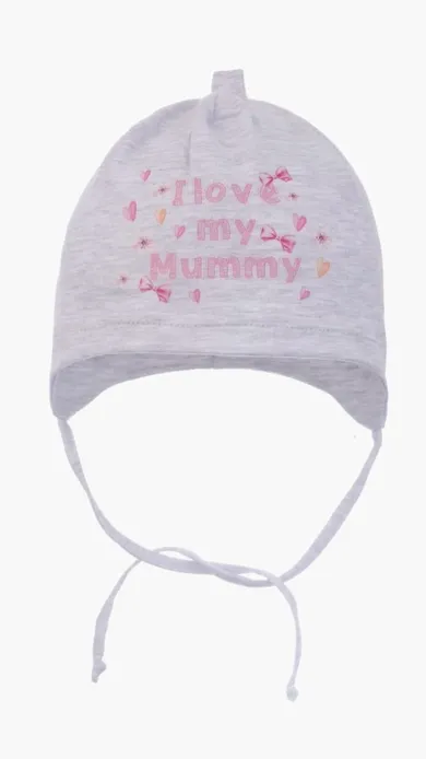 Czapka dziewczęca, szara, Ambra