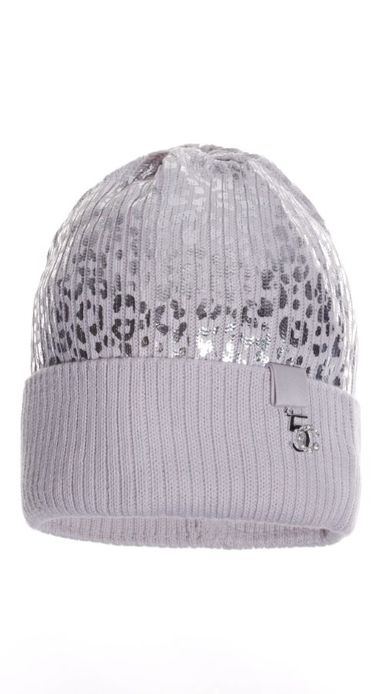 Czapka dziewczęca, szara, Ambra