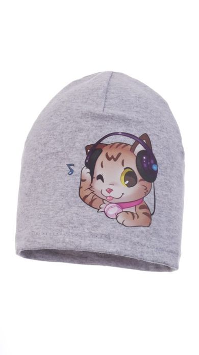 Czapka dziewczęca, szara, Ambra