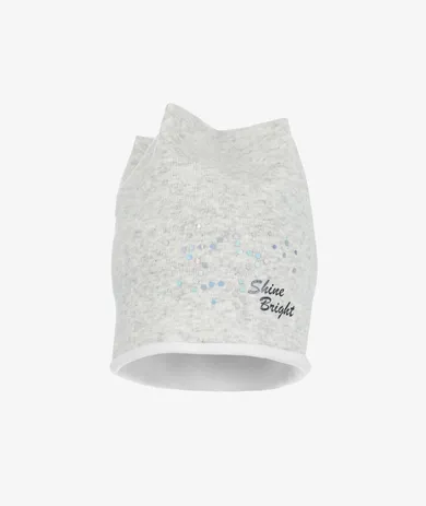 Czapka dziewczęca, szara, podwójna, Iltom