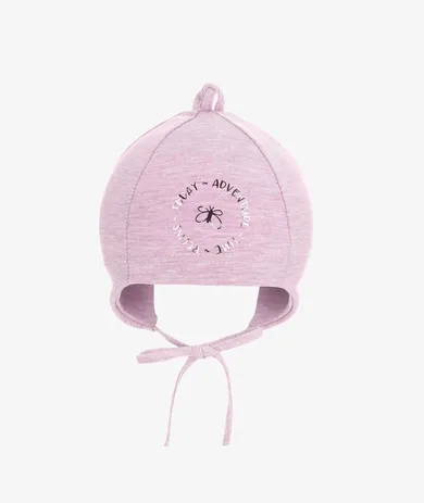 Czapka dziewczęca, wiązana, jasnofioletowa, Adventure time, Iltom