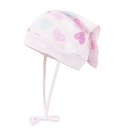 Czapka dziewczęca, wiązana, różowa, Döll