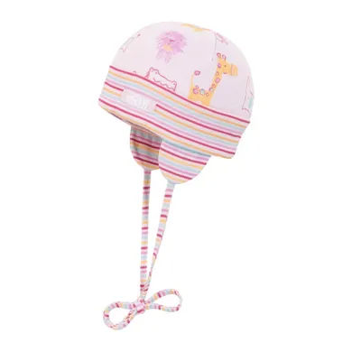 Czapka dziewczęca, wiązana, różowa, Döll