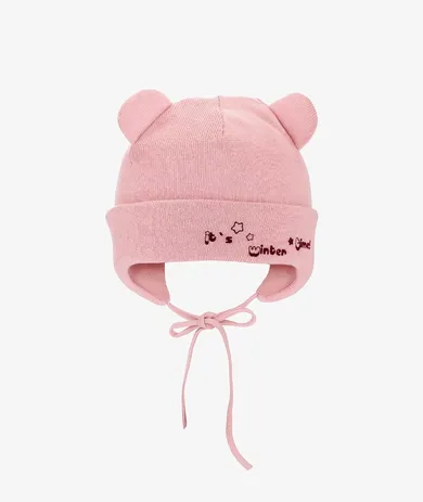 Czapka dziewczęca, wiązana różowa, Iltom