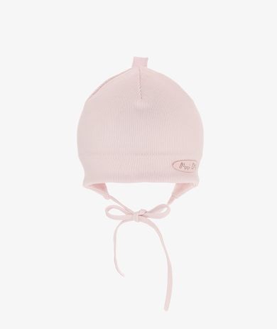 Czapka dziewczęca, wiązana, różowa, Iltom