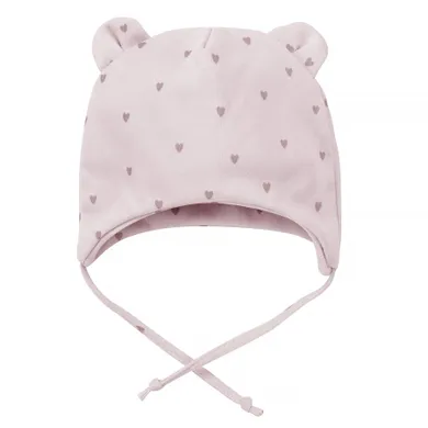 Czapka dziewczęca, wiązana, różowa, Pinokio